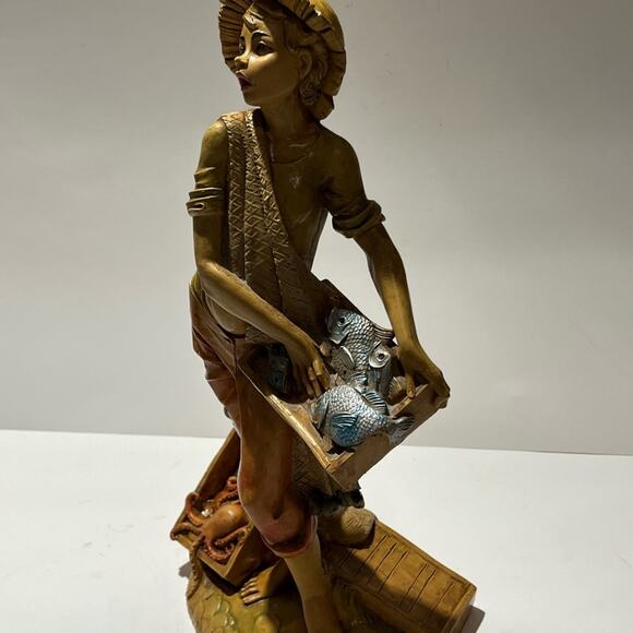 Vintage Italian Capodimonte Child Fish Seller Statue hand painted - Picture 4 of 12